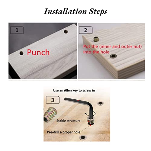 Verpakking van 20 stuks M6/M8/M10 zinklegering, zeshoekige moeren, diverse houten inzetstukken 4