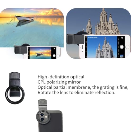 37mm CPL Polariserende lensfilter Portable Polarizer Camera Lens CPL Mobiele telefoon Polarizer Universele klem op Circular Polarizer Filter voor Reflect Light