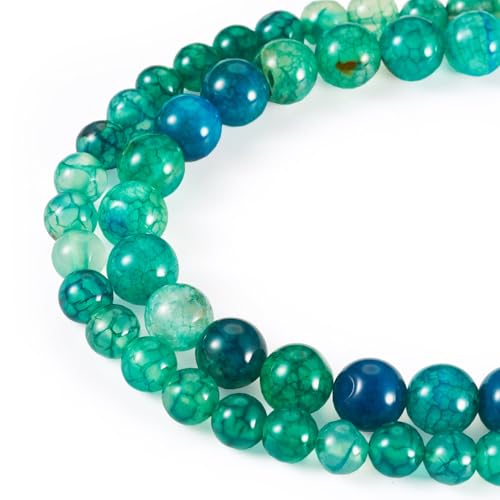 2 Strands Dragon Veins natuurlijke Agaat kralen 6-8mm Groene Edelsteen Losse Losse Spacer Kralen voor DIY armbanden, Kettingen sieraden