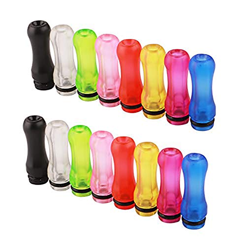 510 Plastic druppeltips, 16 stuks 510 mondstukken 28mm lengte (mix van 8 kleuren) 3