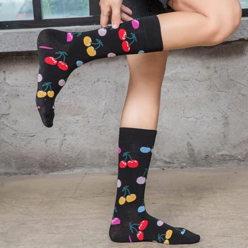 Grappige sokken voor vrouwen, 7 paar novelty fruit patroon, Wekelijkse sokken, Comfortabele katoenen sokken voor vrouwen, Maat 6-7.5, Multiverpakking, Multicolor., One Size, Meerkleurig 4
