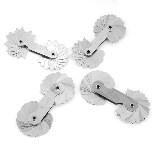 4 st Roestvrij stalen Radius Fillet Portable Concave Convex Meetgereedschap R0.3-1.5 / R1-6,5 / R7-14.5 / R15-25 4