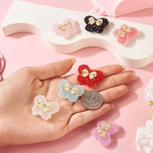 7 stuks strik en vlinder acryl kralen suikerachtige vlinder spacer kralen doorschijnend Frosted gummy snoep dikke kraal voor doe-het-zelf armband ketting sieraden maken 5