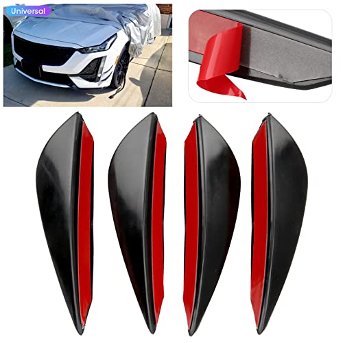 4 st Front Bumper Air Mes Spoiler Wijziging Universele Diffuser PVC Type Plakken front bumper Lip Spoiler front bumper Lip body Kit Spoiler(Clear Black) 3