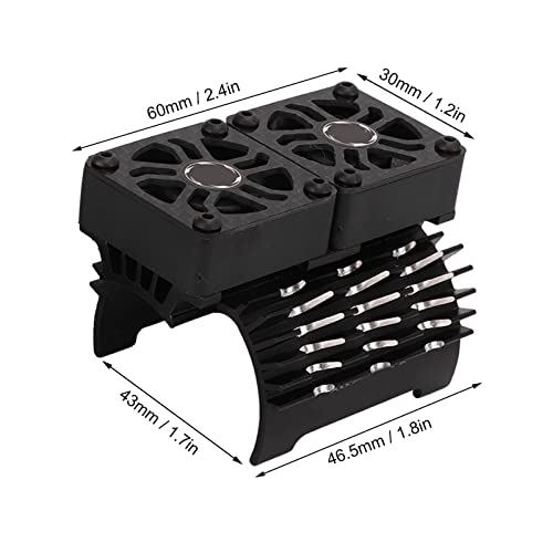 RC Brushless Motor Fan, Double Fan, 40-42Mm, Aluminium, RC Car Heat Sink voor 1/8 Remote Controlled Car(Zwart) 5