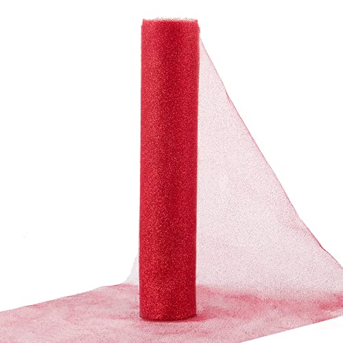 10 yards * 30cm tulle roll rood glitter lint tafel loper decoratie Kerstmis afstuderen bruiloft DIY gast geschenken snoep tutu
