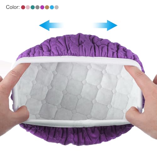 Ronde stoelhoesjes, 4 stuks, Elastische Bar Krukdeksels, Wasbare Kussenhoes, Stretch Bar Stoelhoes voor 25-33cm Stoel Stoel Cover paars 4