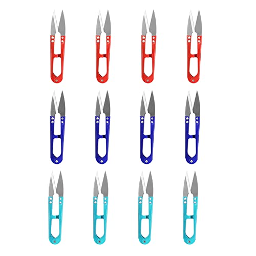 12 st. 4.3inch Couture Ciseaux fil Coupe-Fil Mini Petits Cisailles Coupe Nipper - Idéal pour Point, Fournitures de Bricolage, Couleur Mixte (#1)