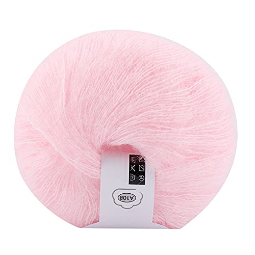 Mohair wol bal 100% nieuw, zacht mohair breien wol garen DIY Sjaal sjaal haak draad supplies(Roze)