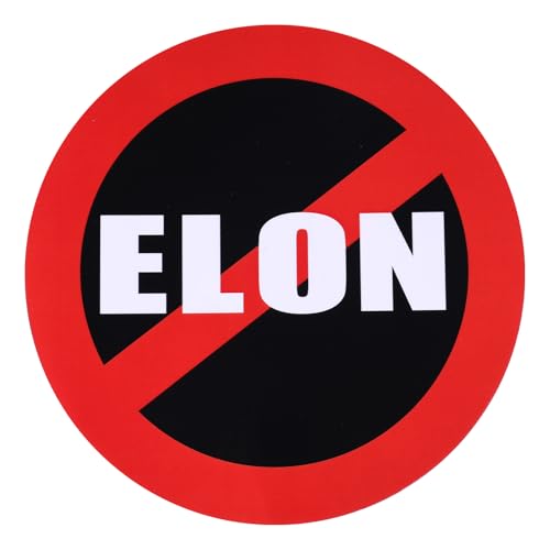 2 st. Anti Elon Bumper Sticker, 15cm Protest Elon Car Stickers Waterdichte Bumper Sticker voor auto laptop venster decoraties (rond) 4