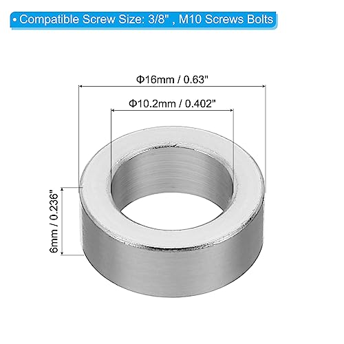 M10 5 st Ronde Aluminium Standoffs Metaal Standoffs Aluminium Standoffs Aluminium 10.2mm ID x 16mm AD x 6mm L Dikke Aluminium Spacing Schroef Spacing voor 3/8 Inch