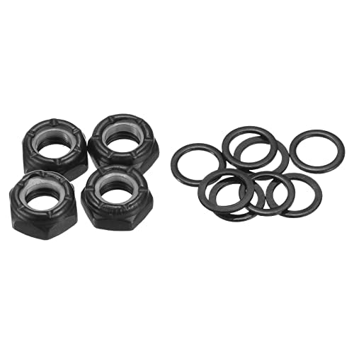 Skateboard Lock Nuts Set, 5/16 Skateboard Truck Axle Washers Spacer Hardware Reparatie Kit voor Longboard Cruiser, Zwart