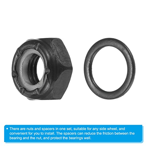 Skateboard Lock Nuts Set, 5/16 Skateboard Truck Axle Washers Spacer Hardware Reparatie Kit voor Longboard Cruiser, Zwart 4