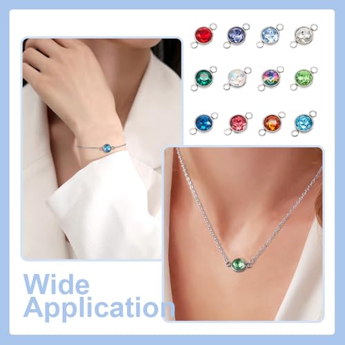 Rhinestone Charms & Links Connectors Geboortesteen Dangle Charms Kralen voor DIY ambachten ketting armband sieraden maken, glas, glas 4