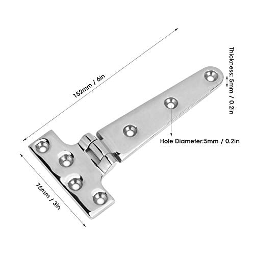 2st 152 * 76mm/6x3in T-Shape Hinge 316 Roestvrij staal Heavy Duty Universal Hunting Fishing Boat Speedboat Marine Long Hinge Hardware Accessoires