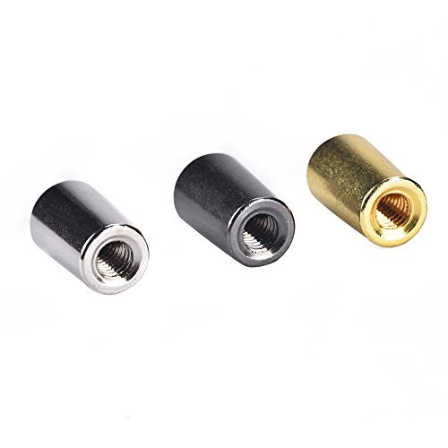 3Pcs Guitar Switch Tip, 3 Way Toggle Switch Knob Tip Cap Copper voor LP EPI elektrische gitaar (3,5mm-Zilver + Zwart + Goud) 5