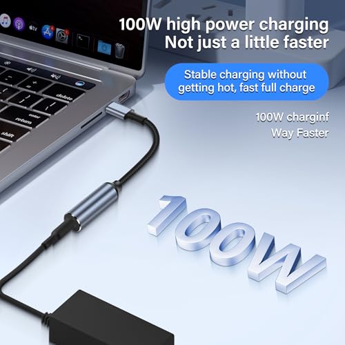 PD 100W DC4530 naar USB-C Kabel, DC 4.5mm x 3mm Bushing (4,5 x 0,6mm) Invoer op Type-C-plug, Power Charging-kabel met automatische PD-identificatiechip, voor telefoons, laptops (DC4530) 4