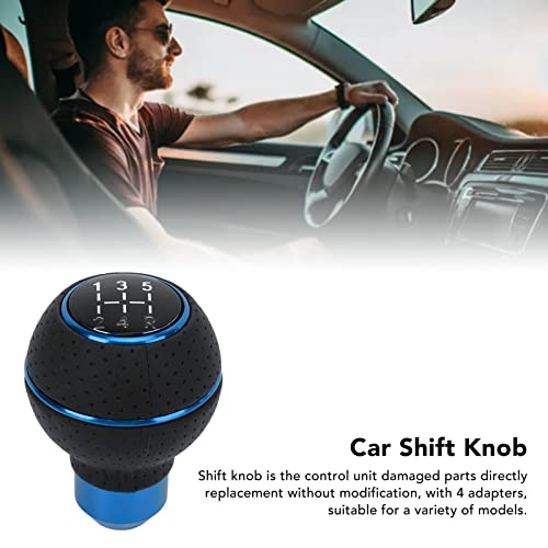 Gear Shift Head, Shift Knob 5 Gears M8 M10 M11 M12 Universal Aluminium Auto Handmatig Gear Shift Knob (Blue)