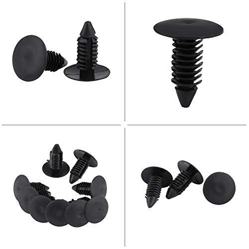 Push Pin Clip Retainer, 50Scs Auto Bumper Plastic Rivet Fastener Retainer Trim Clips A133 Clips Plastic Black voor verschillende voertuigen 3