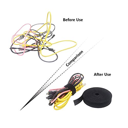 2cm x 3M Kabel Ties Kleefband Strips Haak en lus One-Wrap Kabel Wraps voor DIY sluiting en Kabel Organizer (Geel) 3