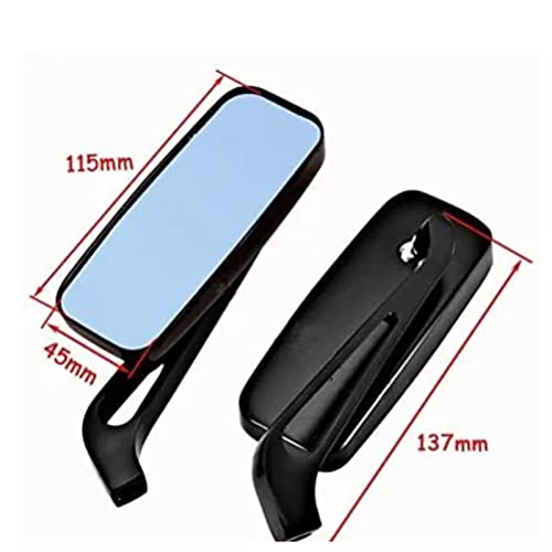 Rechthoekige Motorfiets Spiegels, Universele 2 Piece Motorfiets Rearview Spiegel Rechthoekige Aluminium Legering Stuurspiegel voor Motorfiets 3
