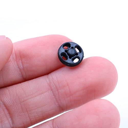 200 sets naaiknopen, kunsthars drukknopen bevestigingsknopen voor naaikleding, 10 mm (zwart) 5