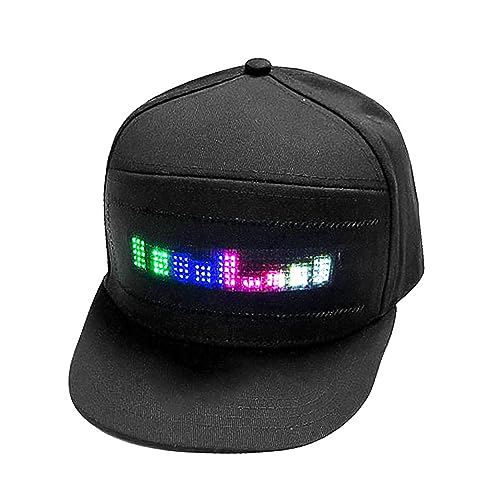 Programmeerbare LED Hat APP Control Kleurrijke LED Afneembare dop Instelbare maat Katoen Ideaal voor buiten partijen (BLACK) 5