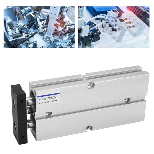 Air Cilinder Pneumatische 2 Piston, Stroke 75mm Bore 20mm Double Shaft Double Acting 0-1.0MPa, TN20 X 75-S Double Rod Double Schachtcilinder 3