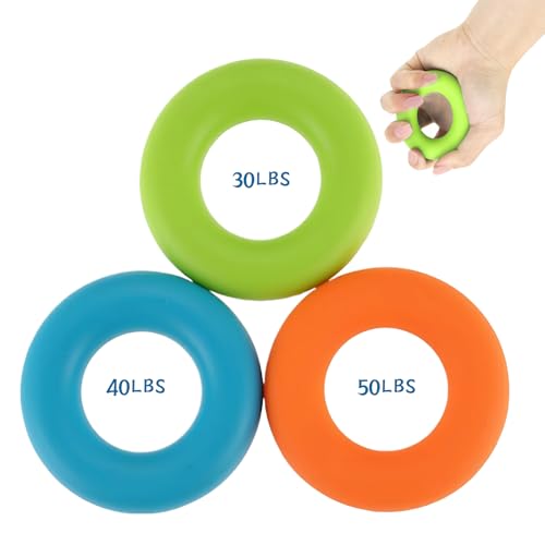 Pak van 3 Grip Versterkers en Trainer, Finger Trainer, Ring Grip Trainer, Hand Trainingsset Grip Sterker, Onderarm, Finger Grip Trainer, voor spiertraining, Occupatietherapie, Krachttraining