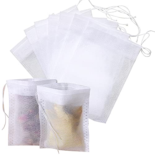 Verpakking van 200 theezakjes Lege theezakjes met infuus Filterzakje Herb Bag Filter Paper Thee Filter koordzakje voor thee Koffie Fruit Thee Bloemen Specerijen Specerijen Poeder 7 x 9 cm