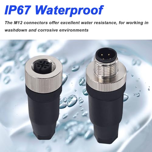 4 Pin M12 Buspaneel Luchtvaart Wire Connector, 12mm Mannelijke en Vrouwelijke Industriële Panel Back Mount Connector met Buiten Waterdicht IP67 (8PCS) 5