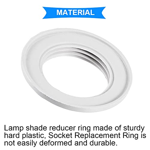 Verpakking van 30 schroefringen E27 kunststof, lampsluiting, lampringverminderaar voor lampkap of glazen elementen met schroefring E14 kunststof, schroefring E27 naar E14 kunststof