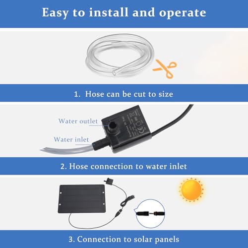 Zonnefontein met paneel, 6V 10W USB-paneel Waterpomp voor Vogelbad Zonnepaneelkit, Zonnefonteinpomp voor Kleine Vijver Buiten, Patio Tuin en Aquarium 3