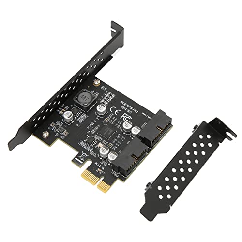 PCIe To USB 3.2 Gen 1 Card, PCIe To USB 3.2 Gen 2 Adapter Card 2 USB3.2 GEN1 19PIN PCI Express (PCIe) Uitbreidingskaart USB Card voor Desktop PC Ondersteuning Windows(19 Pin Black Board)