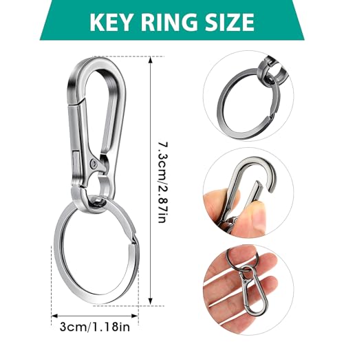 4 st. Karabiner haken kleine karabijnen Clip Mini Sleutelkarabiner Ketting karabijnhaak voor Charm, Autosleutelring, Mannen en Vrouwen Keychain (Zwart, Zilver)