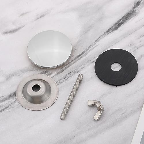 Wasbak Hoes voor Gat, 5cm Roestvrij staal Roos Faucet Gat Hoes Goede Afdichting Sink Faucet Gat Plug Tap Gat Hoes om Leakage te voorkomen (Zilver) 3