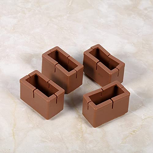 8Pcs/Set tafelstoel Beendopjes, Assorted Rechthoek Siliconen vloerbeschermer, Meubilair Tafelvoetdeksels(Koffie) 3