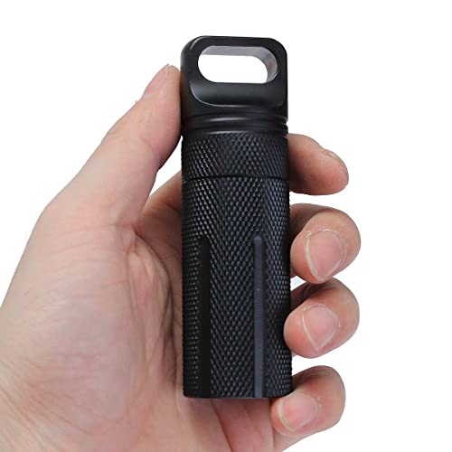 Gereedschap Waterdichte pilhouder, EDC Container Metal Survival Capsule voor Camping, Klimmen, Fietsen, Wandelen (Ronde Hoofd, Groen)