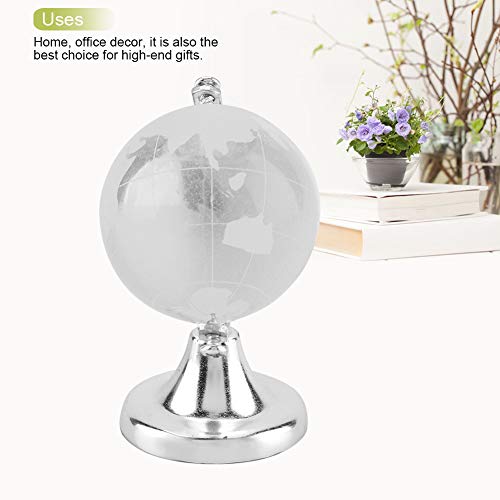 Mini Globe Gold Mini Globe Crystal Round Earth Globe World Map Crystal Glass Ball Bol Home Office Decor Gift (Golden) (Zilver) 3