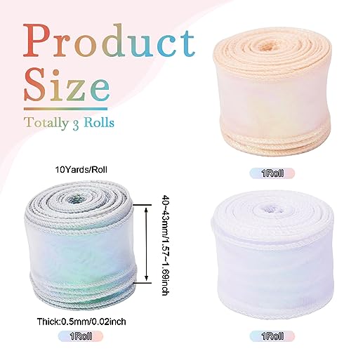 Iridecent Organza Ribbons Clear Chiffon Ribbon Shimmer Sheer Regenboogkleur 43MM Gift Wrapper Ribbon Christmas Wedding Boeket Decoratie Ribbon Bow Ribbon 4