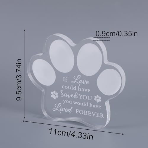 Crystal Pet Commemorative Ornament,11x9.5cm Pet Commemorative Ornament Gifts Verlies van hond kat Sympathie Gift Kitten Mementos voor hond kat Sympathie Gift (Claw)