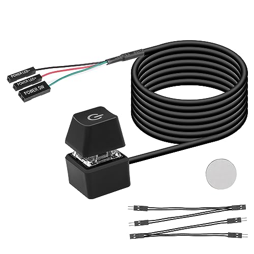 Desktop Switch Desktop Computer Power Switch Externe Remote Start Computer Moederbord Switch Button Extension Cord met LED-licht