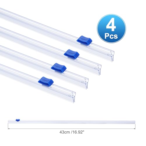 4st Plastic Wrap Cutter, 17 inch Plastic Wrap Slide Cutter Snap Card Slot Installatie Vervanging voor Aluminium Foil Wax Paper Wrap Dispenser, Blauw
