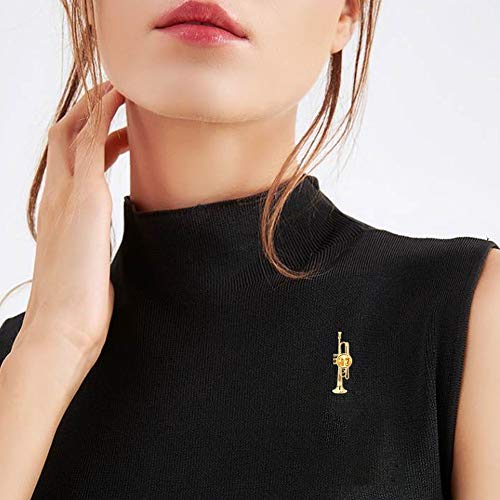 Trompet Brooch, Exquise Muziekinstrumenten Vorm Brooch Women Dress Clip met Potlood Case voor Gift(S) 4