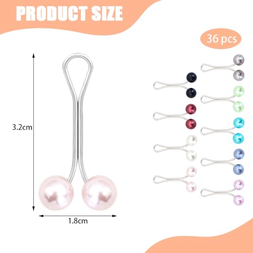 36 stuks Hijab Pins voor Vrouwen, Gekleurde Hijab Clips, Veiligheid U Clips, Mode voor Sjaals, Hijabs voor Vrouwen, Vrouwen, Brooch, Veiligheidsspelden (9 kleuren), Klein, Metaal