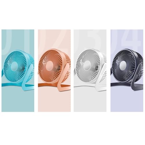 USB Bureauventilator Mini Bureaublad Ventilator Tafelkoeling Ventilator Portable Rotatable Design 5 Bladen en Silent Motor voor thuis kantoor Auto Indoor Outdoor (Donkerblauw) 3