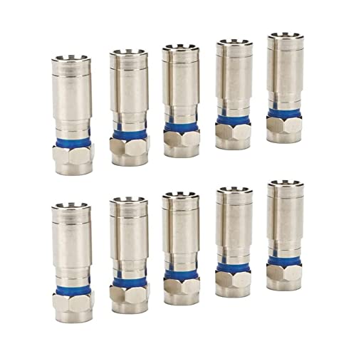 Sea SAT F-Quick Mount Connector HD Satellite Cable Compressie Plug F Compressieplug 7-7.5mm Coaxiale Kabel Antenne Kabelspanningstangen TV Antennekabel Coaxiale volledig metaal