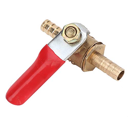 5PCS Brass Water Mini Ball Valve Off Switch, 1/4 inch PT Mannelijke Thread + Barb Quick Coupling On/Off Shutdown Drain(6mm)