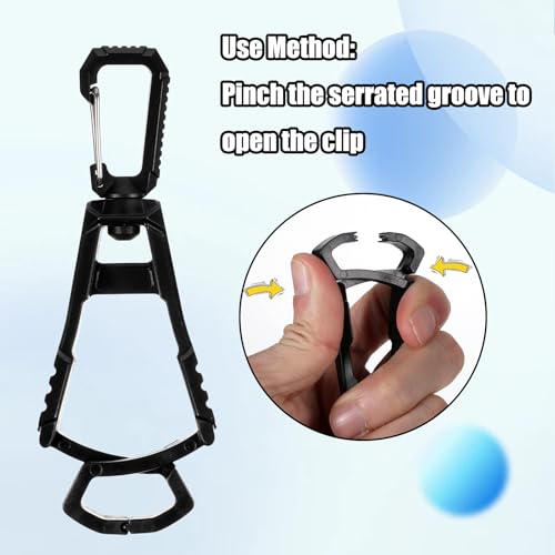 4-Pack Handschoenhouder, Handschoenhouder Riem Handschoen Strap Werk Handschoen Clip, Krachtige Handschoenhouder voor Bouwhandschoenen, Helmen (Zwart) 3