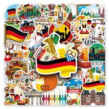 Duitsland Travel Stickers voor tieners en volwassenen, 50 stuks, Duitse waterdichte Vinyl Sticker Set, Auto, Motorfiets, Fiets, Skateboard, Snowboard, Bagage, Laptop, Koffer, Helm, Motorfiets
